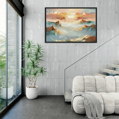 Henderson Mountain Horizon - Living Room Black Frame Canvas