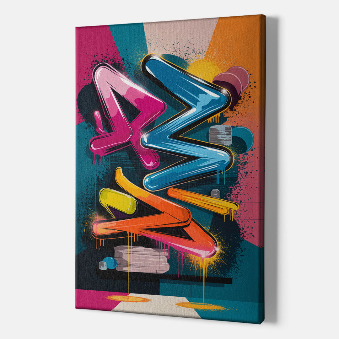 Austin Artistic Graffiti - Canvas Wall Art Indoor