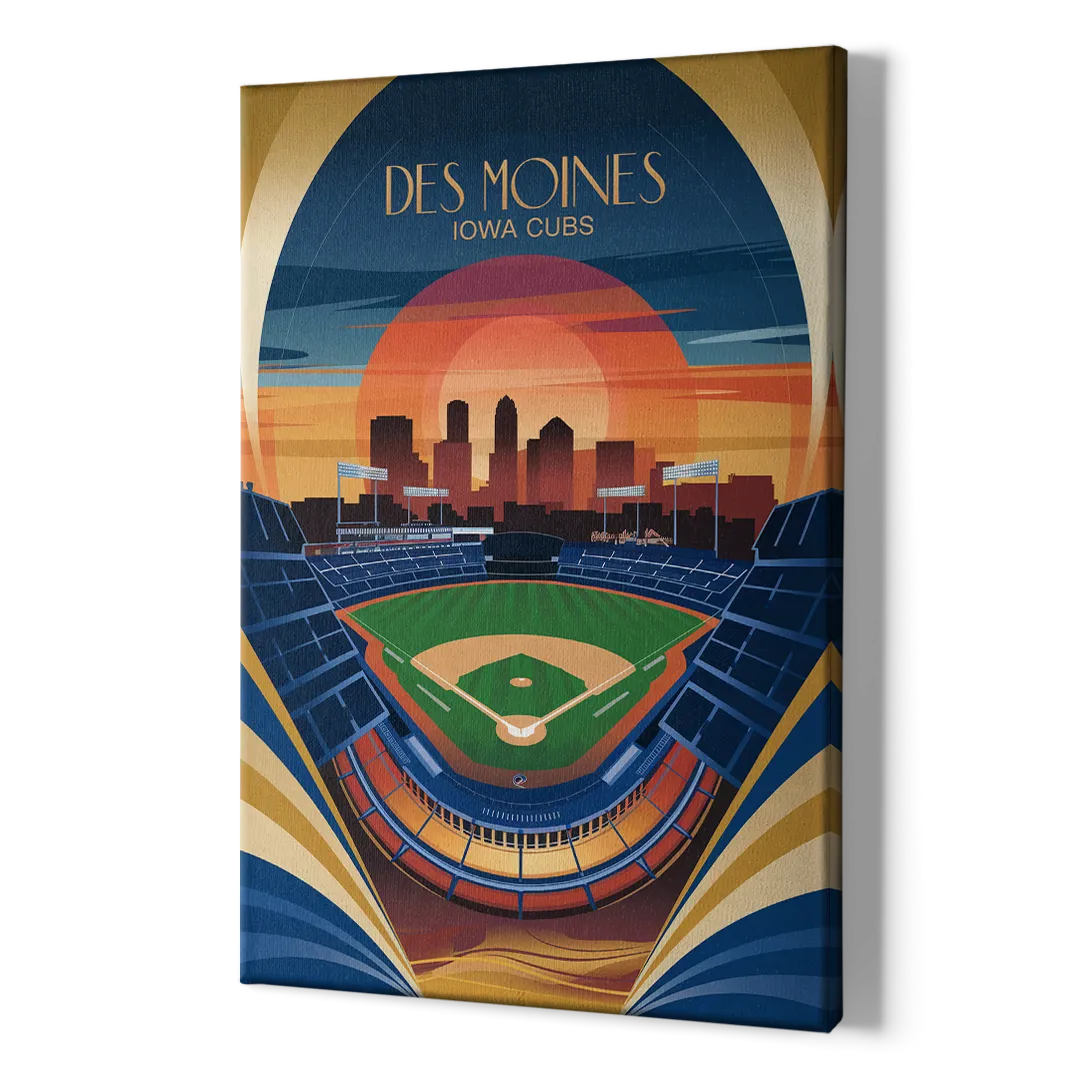 Des Moines Iowa Cubs Stadium - Canvas Print Art Sides