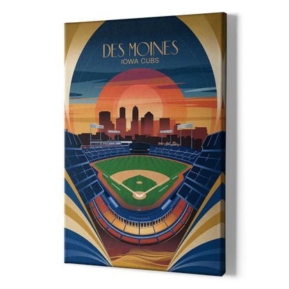 Des Moines Iowa Cubs Stadium - Canvas Print Art Sides