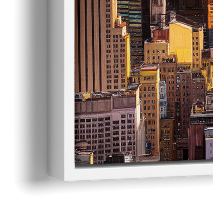 New York City Midtown Skyline - Close-Up White Frame Canvas