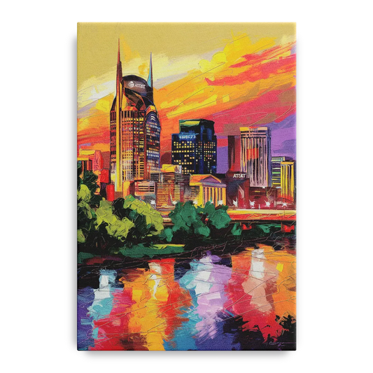 Nashville Vibrant City Energy - Canvas Wall Art