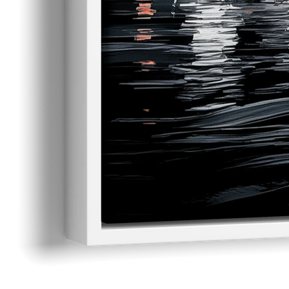 Boston Black and White Aesthetic - Close-Up White Frame Canvas