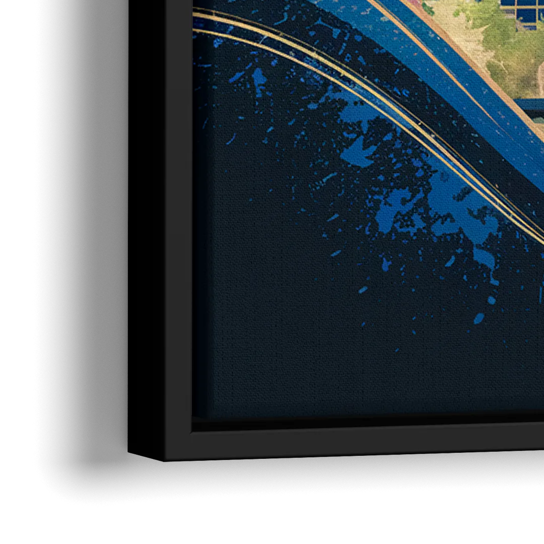 Boise State Skyline - Close-Up Black Frame Canvas