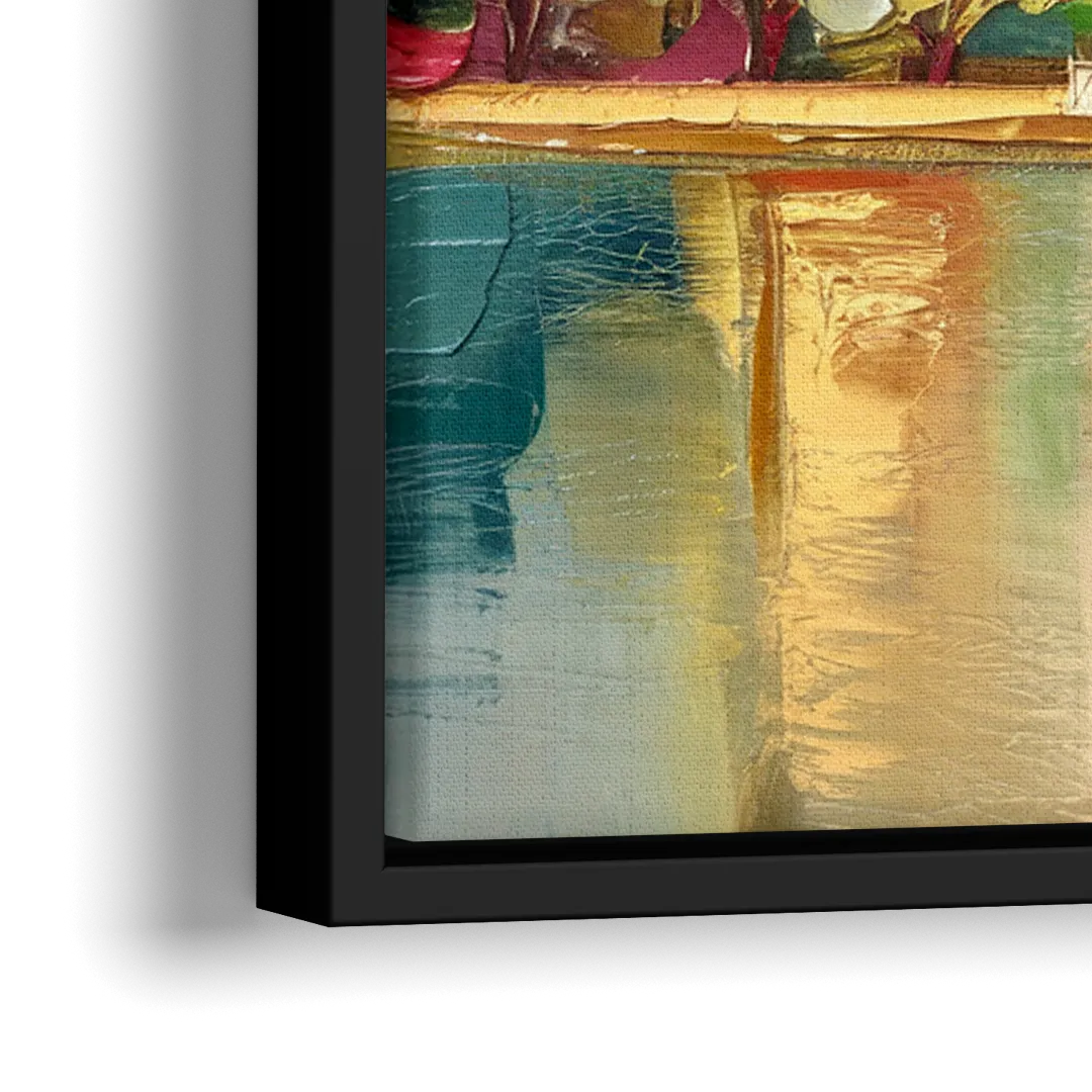 Washington Sunny Cityscapes - Close-Up Black Frame Canvas