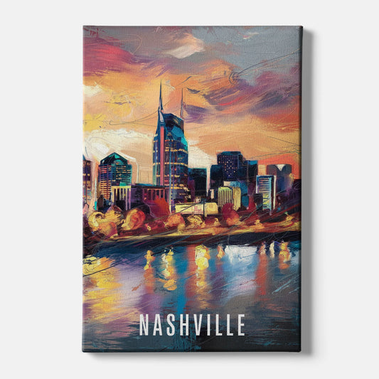 Nashville Artistic Skyline - Canvas Wall Art