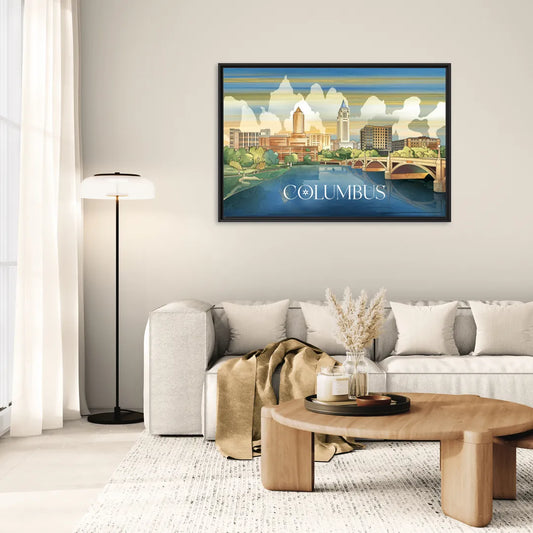 Columbus Urban Charm - Living Room Black Frame Canvas