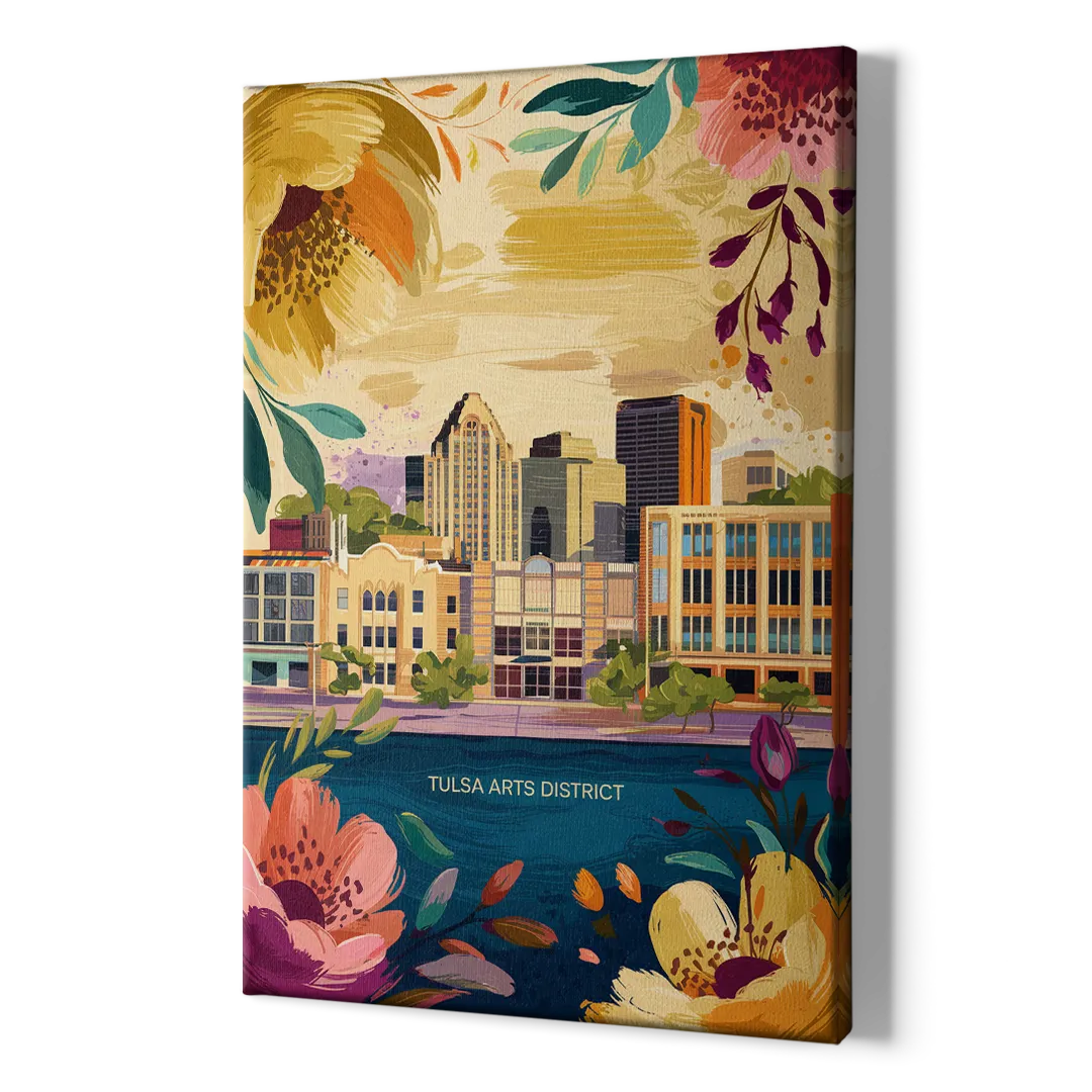Tulsa Arts District - Canvas Print Art Sides