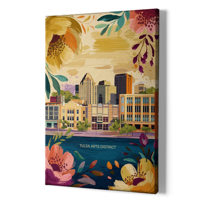 Tulsa Arts District - Canvas Print Art Sides