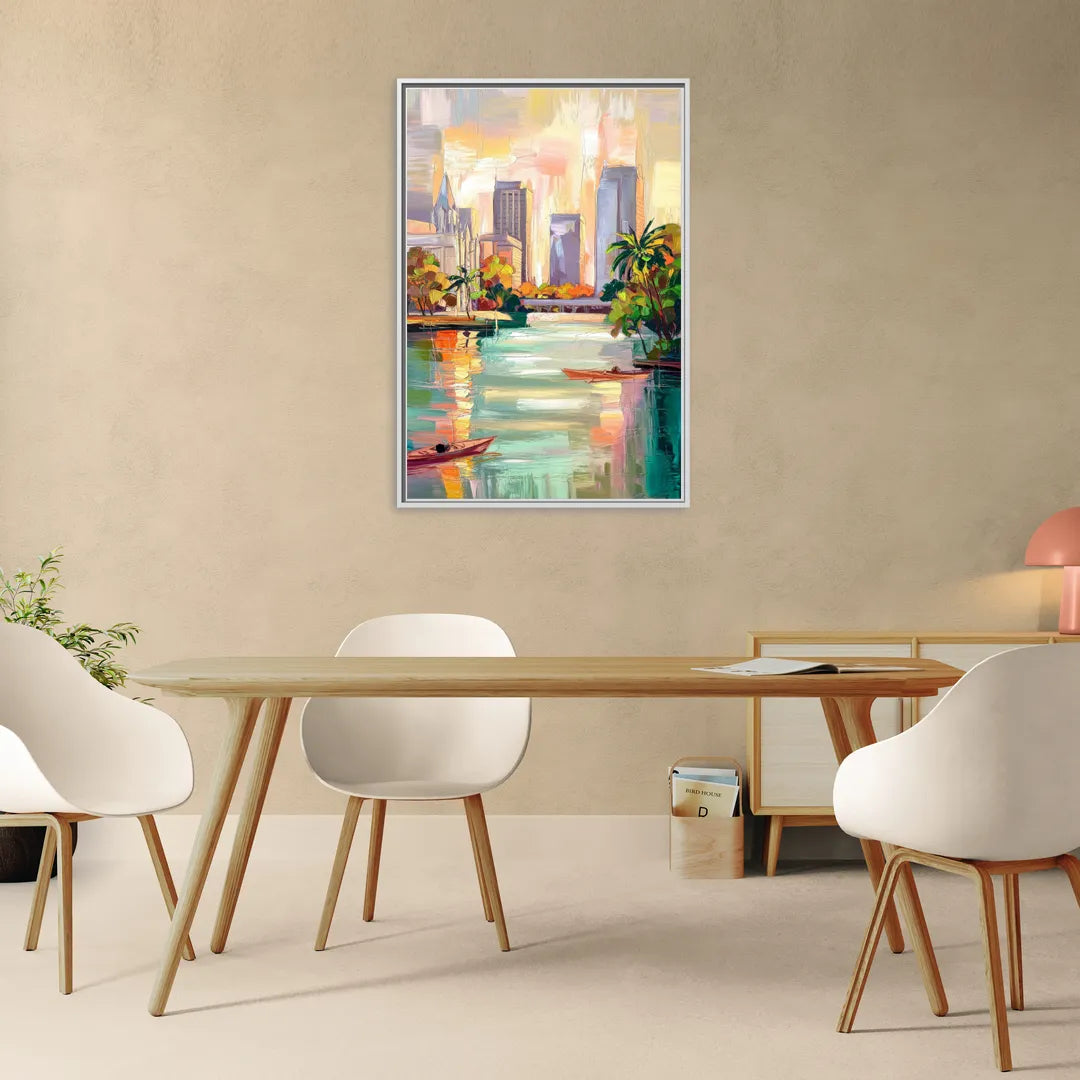 Tampa University Campus Vibes - Living Room White Frame Canvas