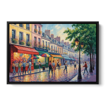Rue Saint Paul Vibes - Black Frame Canvas