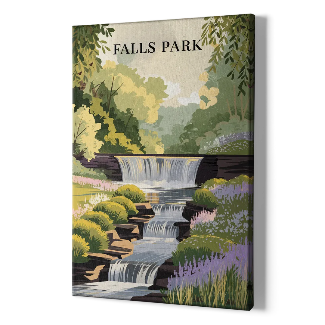 Greenville Scenic Falls Park - Canvas Print Art Sides