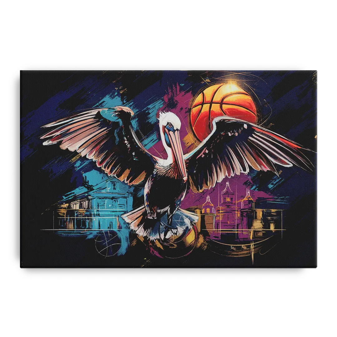 New Orleans Pelicans Basketball Spirit - Canvas Wall Art
