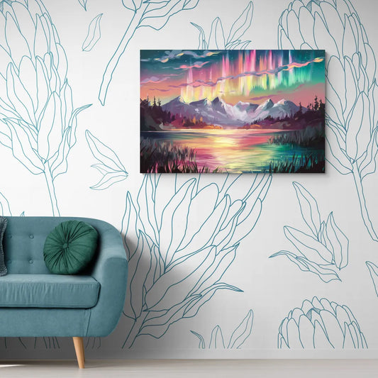 Aurora Sunset Glow - Canvas Wall Art Living Room