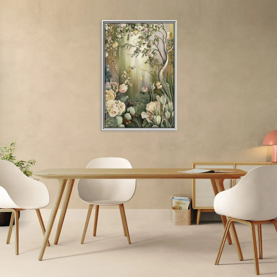 Birmingham Botanical Gardens - Living Room White Frame Canvas
