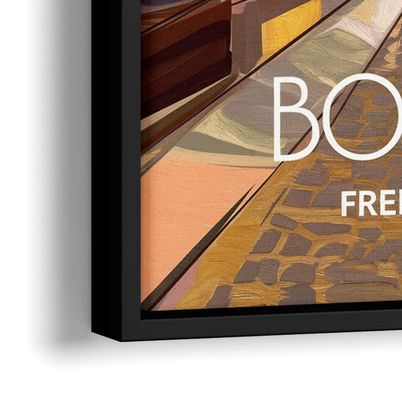Boston Freedom Trail Highlights - Close-Up Black Frame Canvas
