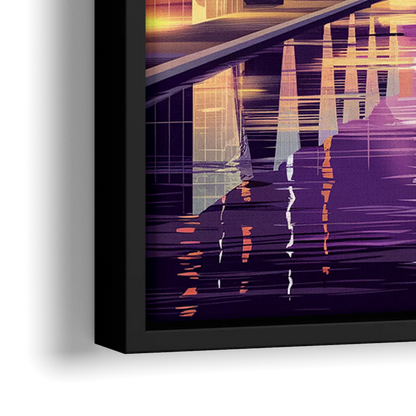 Los Angeles Art District - Close-Up Black Frame Canvas