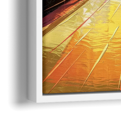 Atlanta Skyline and Peachtree Street - Close-Up White Frame Canvas