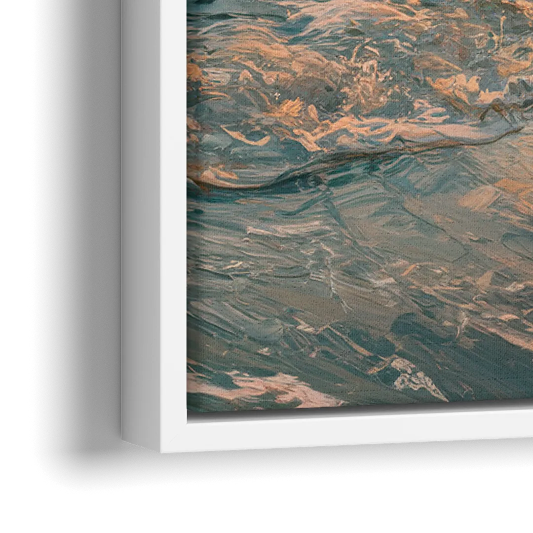 Seaside Golden Hour - Close-Up White Frame Canvas