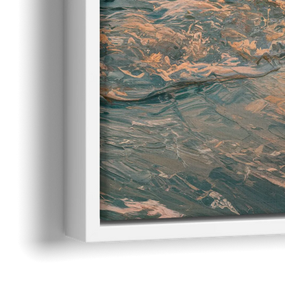 Seaside Golden Hour - Close-Up White Frame Canvas