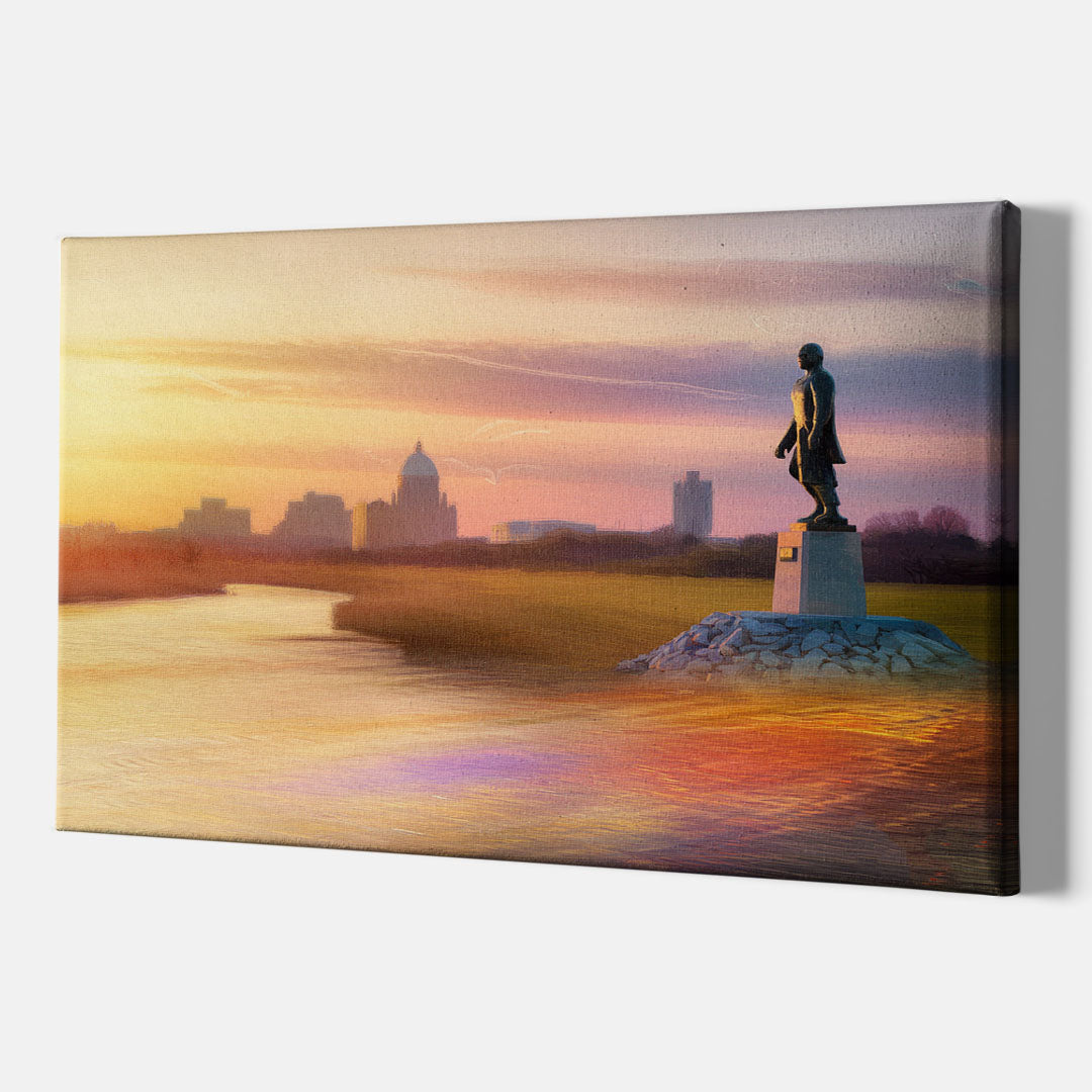 Wichita Skyline Sunset - Canvas Wall Art Indoor