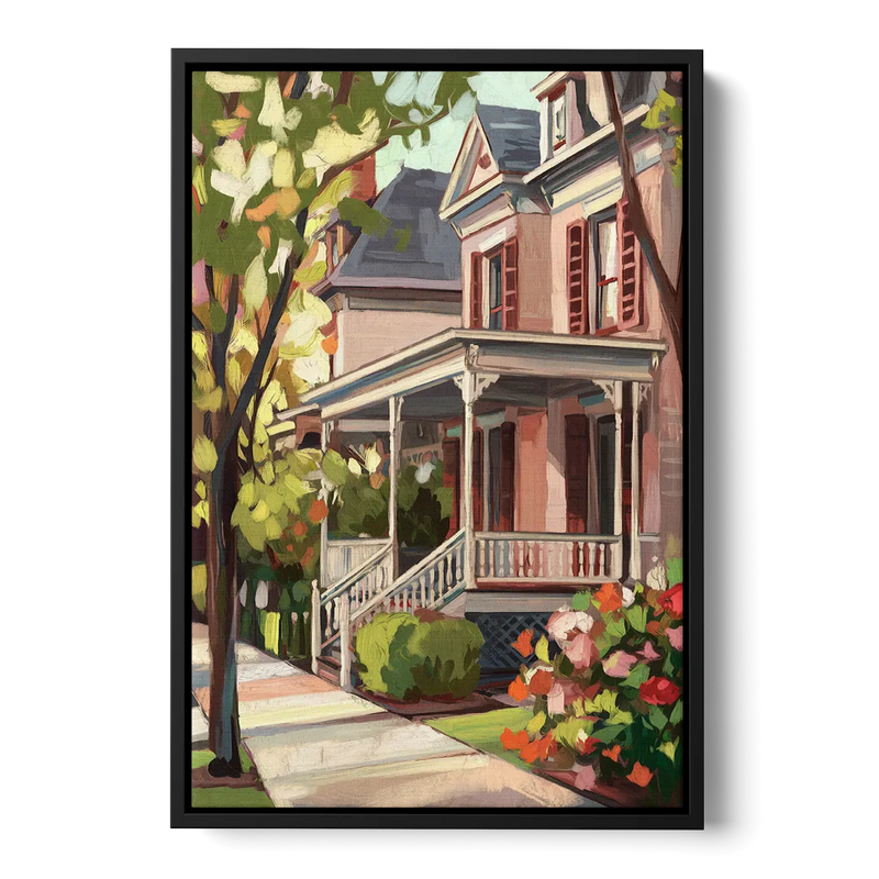Baton Rouge Garden District Charm - Black Frame Canvas