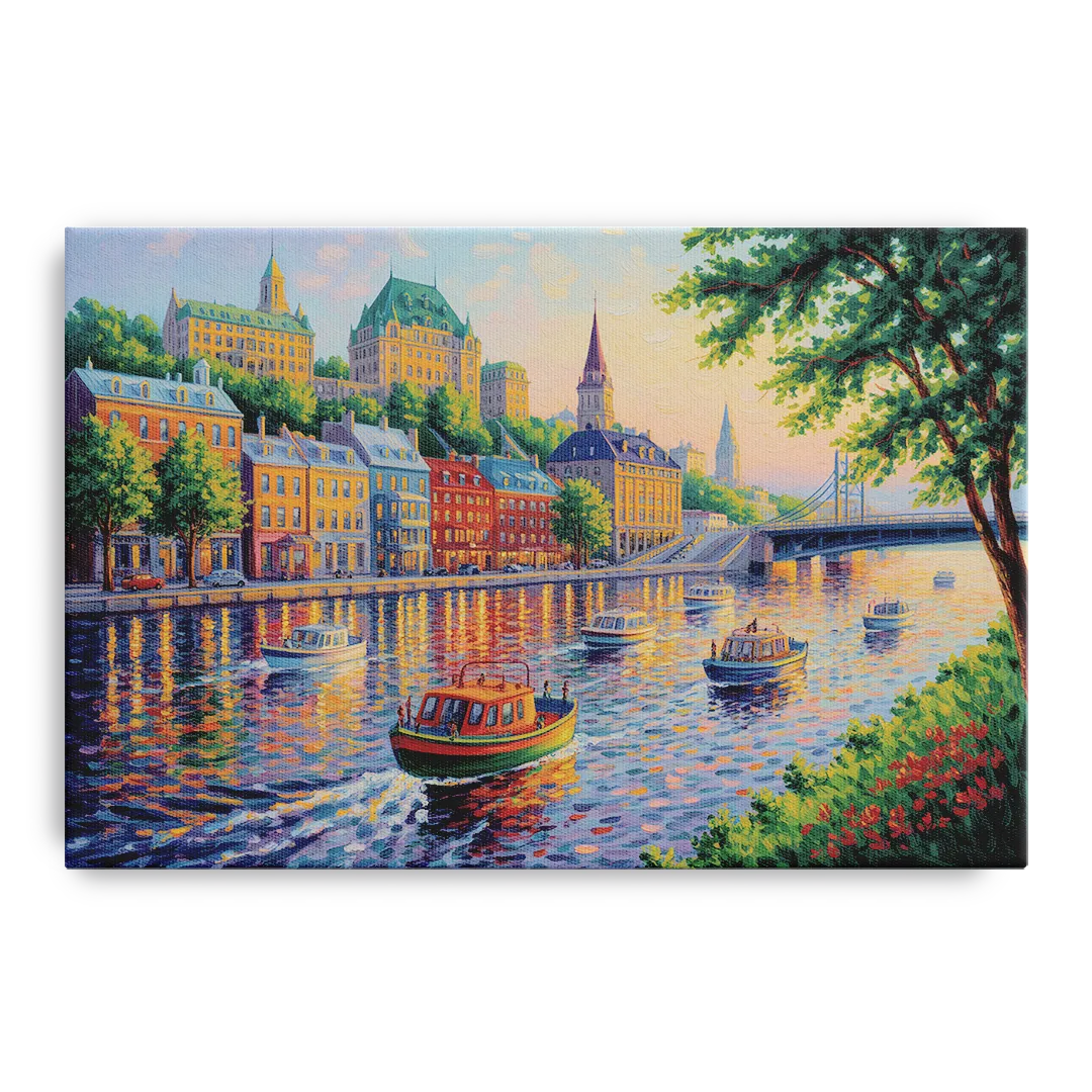 Quebec City Riverfront - Canvas Wall Art
