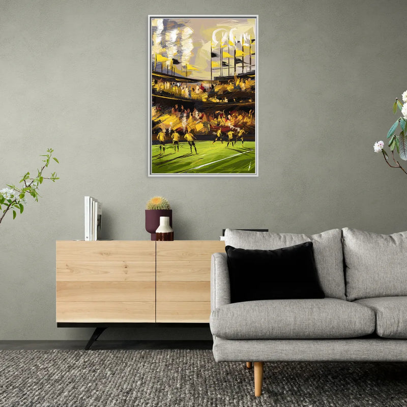 Columbus Crew Soccer Spirit - Living Room White Frame Canvas