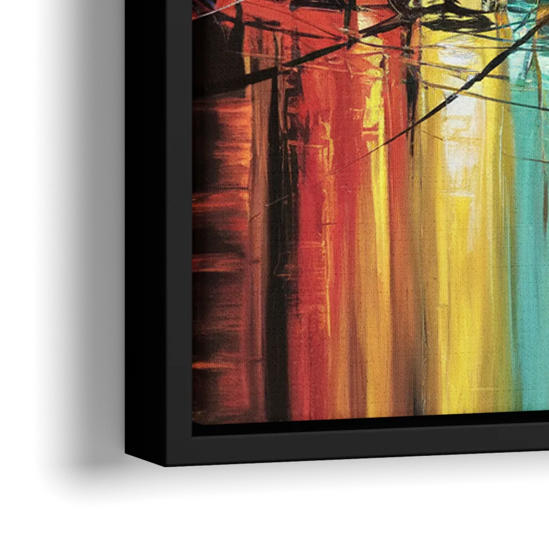 Houston Urban Energy - Close-Up Black Frame Canvas