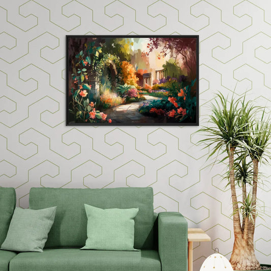 Oxford Botanical Gardens - Living Room Black Frame Canvas