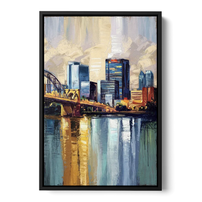 Memphis Downtown Charm - Black Frame Canvas