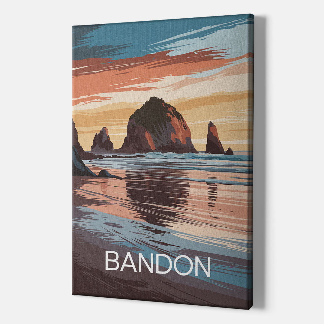 Bandon Coastal Sunset - Canvas Wall Art Indoor