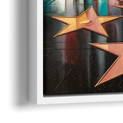 Los Angeles Hollywood Walk of Fame Iconic - Close-Up White Frame Canvas