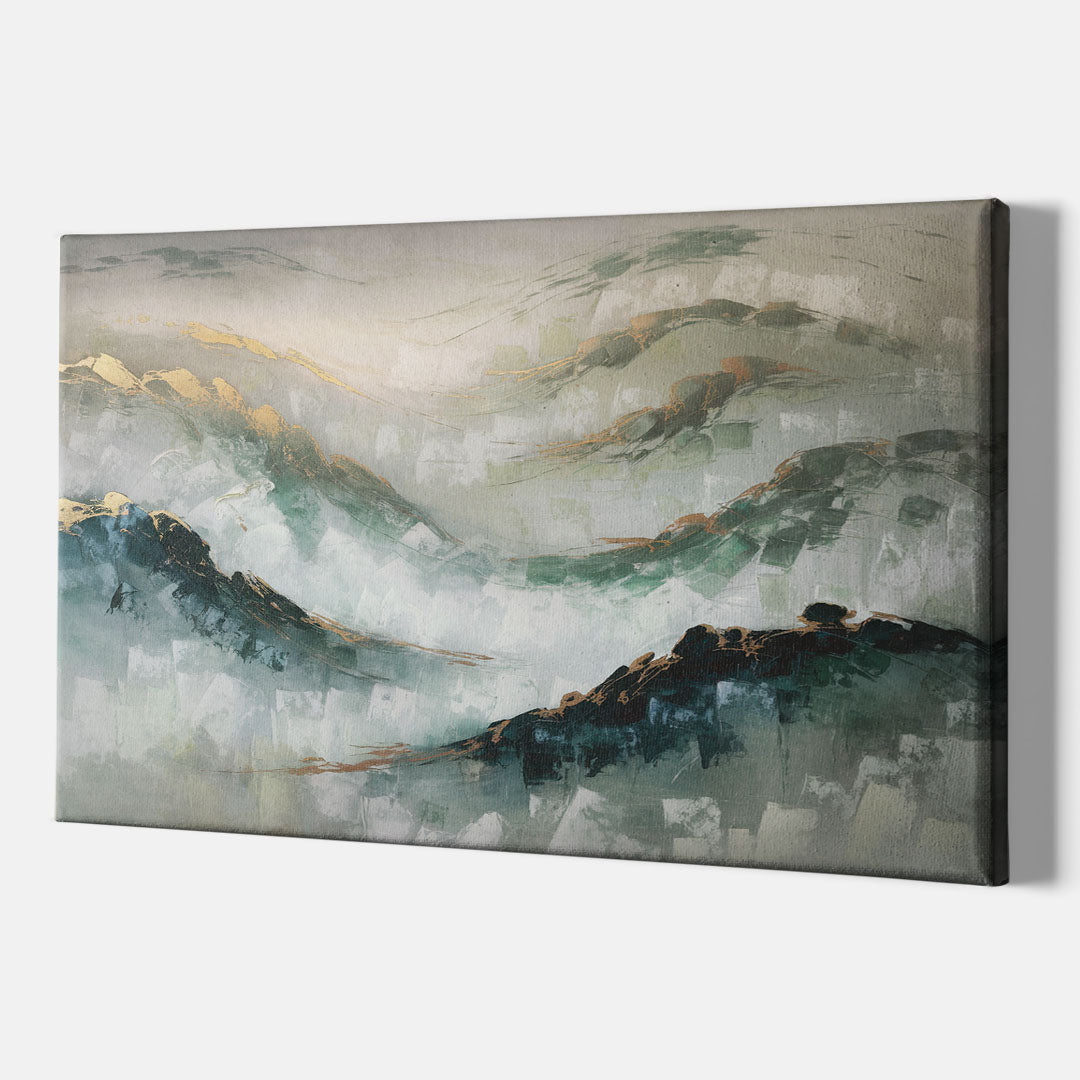Gatlinburg Misty Mountain Gray Landscape - Canvas Wall Art Indoor