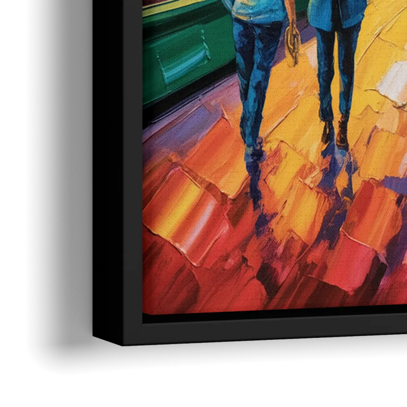 Robson Street Vancouver - Close-Up Black Frame Canvas