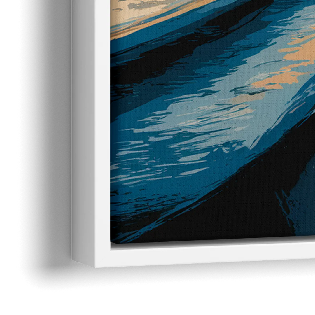 Seaside Sailboat Horizon - Close-Up White Frame Canvas