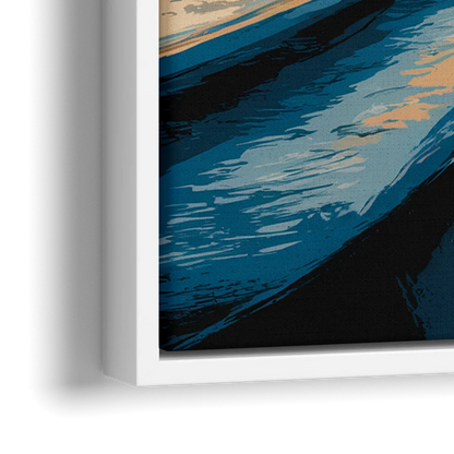 Seaside Sailboat Horizon - Close-Up White Frame Canvas