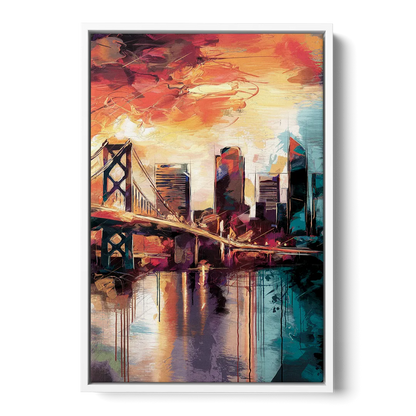 Jacksonville Wall Street Vibes - White Frame Canvas