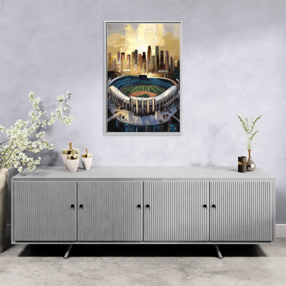 Los Angeles Dodgers Stadium - Living Room White Frame Canvas