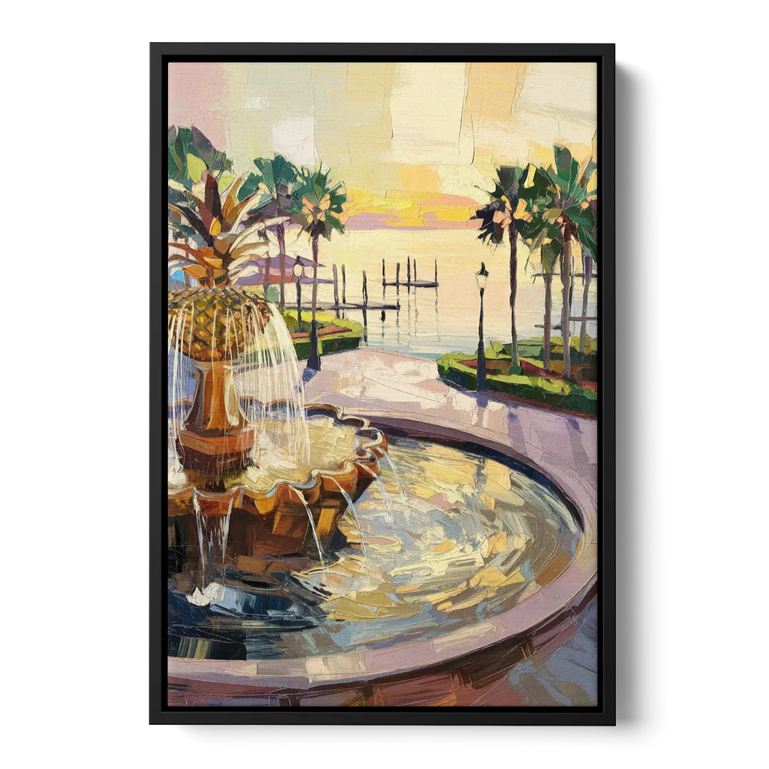 Charleston Waterfront Park - Black Frame Canvas