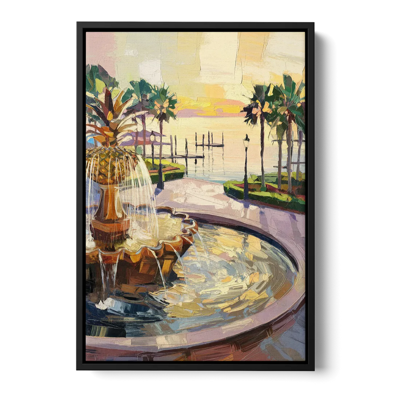 Charleston Waterfront Park - Black Frame Canvas