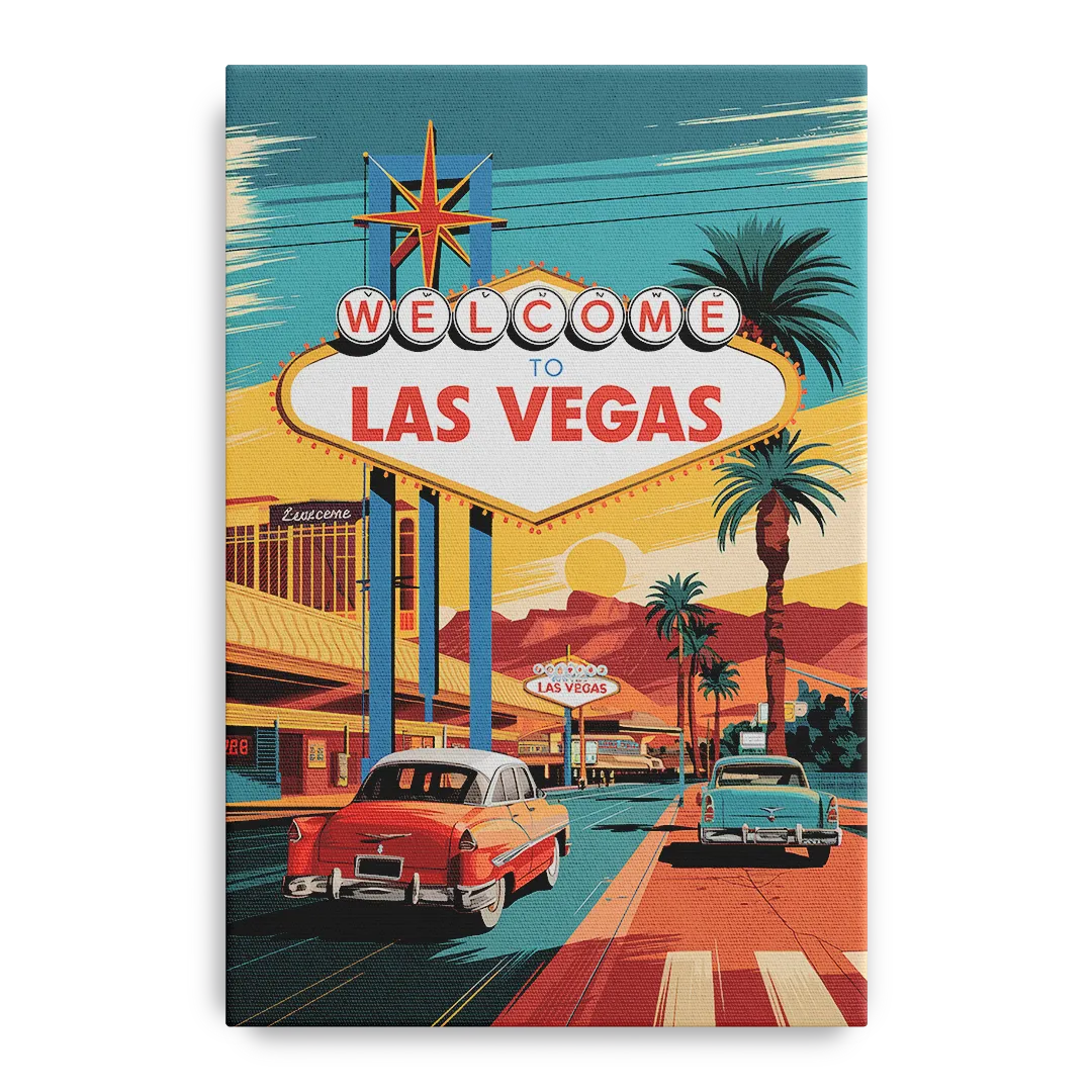 Las Vegas Vintage Vibes - Canvas Wall Art
