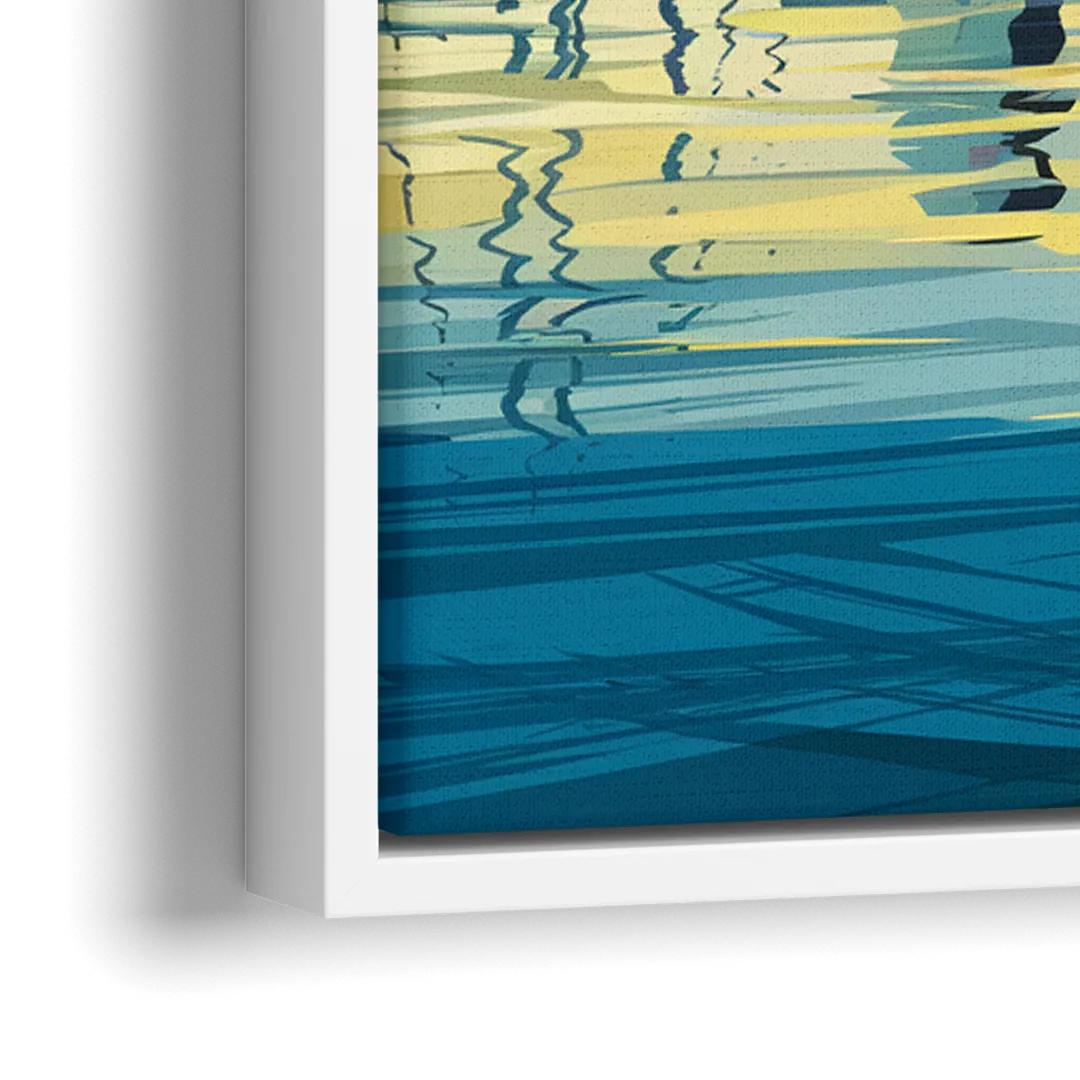 San Diego Waterfront Serenity - Close-Up White Frame Canvas