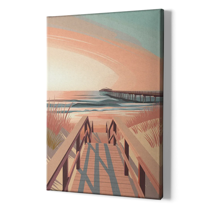 Myrtle Beach Boardwalk Views - Canvas Print Art Sides