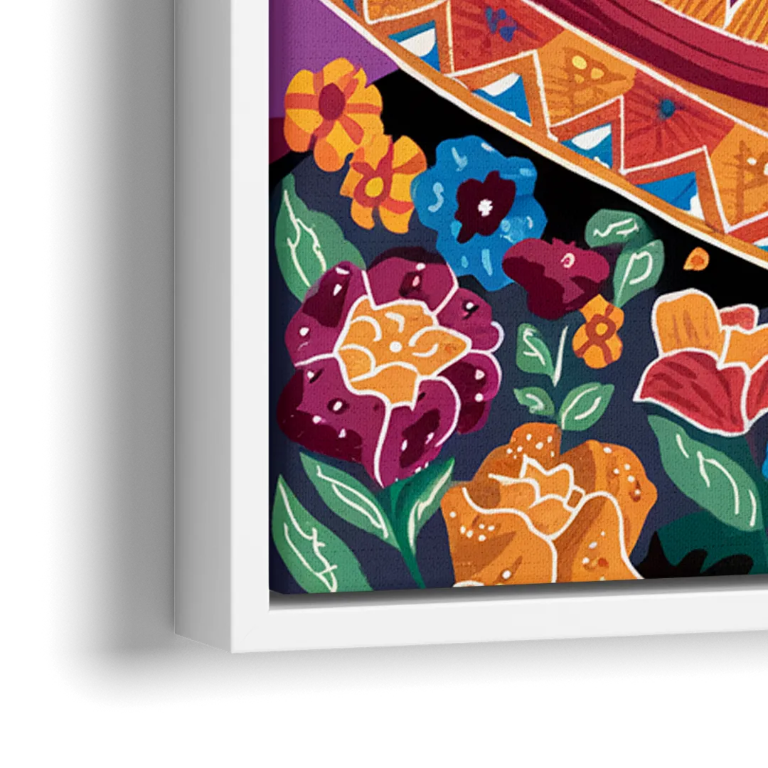 San Antonio Fiesta Colors - Close-Up White Frame Canvas