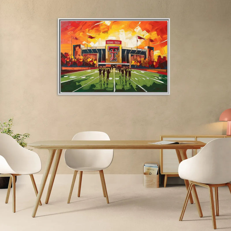 Lubbock Classic Red Raiders - Living Room White Frame Canvas