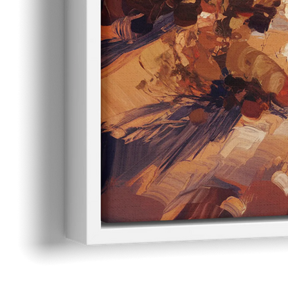 Phoenix Cactus Silhouette - Close-Up White Frame Canvas