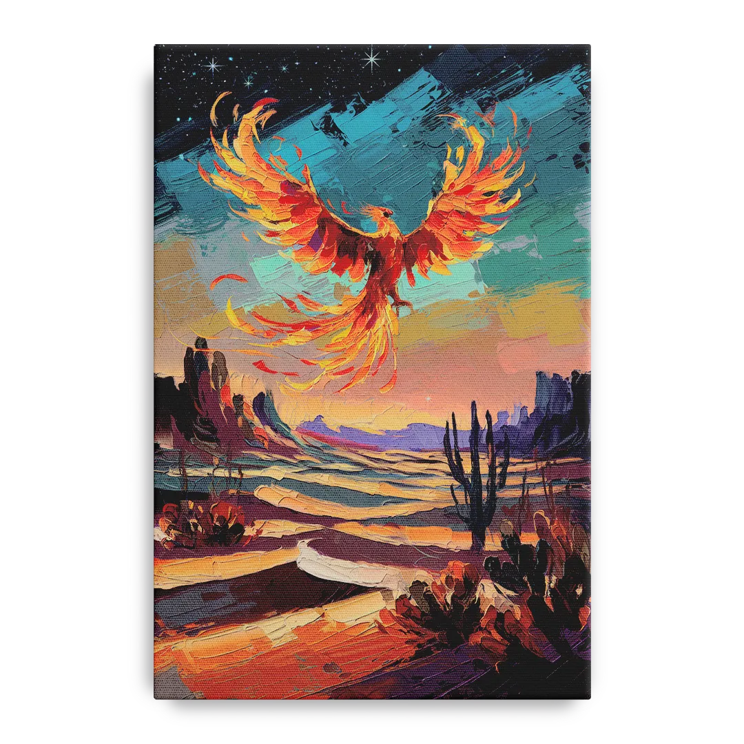 Phoenix Rising Desert Colors - Canvas Wall Art