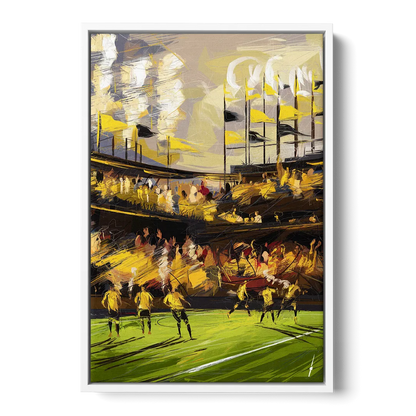 Columbus Crew Soccer Spirit - White Frame Canvas