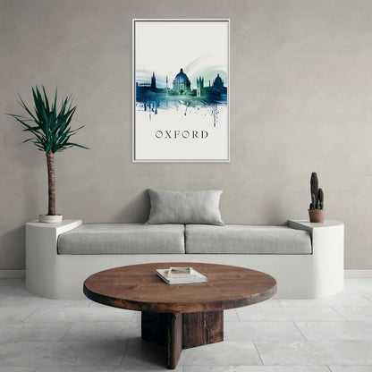 Oxford Skyline Panorama - Living Room White Frame Canvas